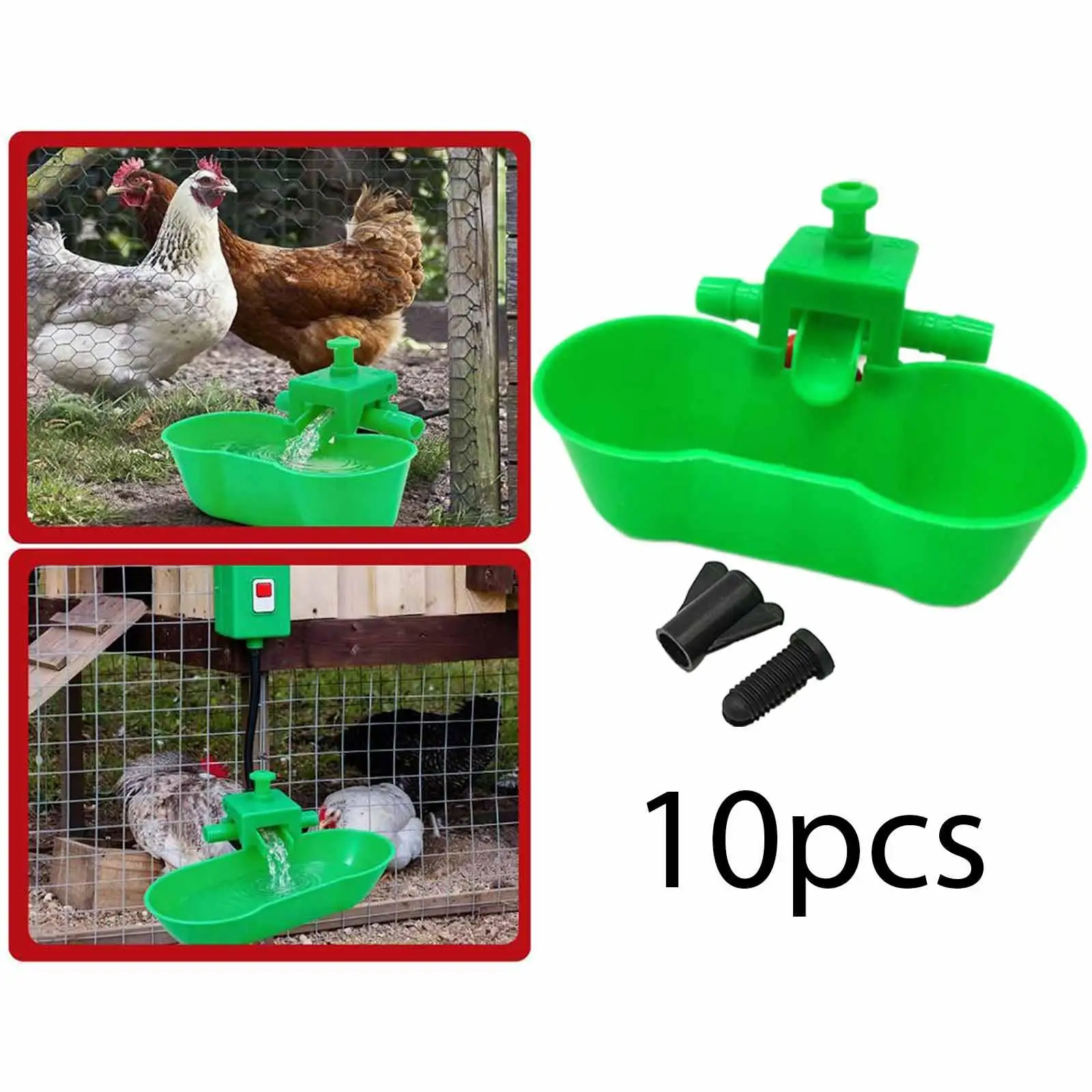 Cage Coop Poultry Drinking Cup Automatic Water Feeder Bowl Dispenser for Chicken Quail Birds Rabbit Bunny