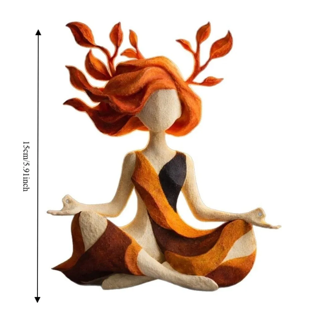 Resin Meditating Statue Multi-Purpose Yoga Girl Calming Sculptures Ornaments Inner Harmony Figurine Meditating Room