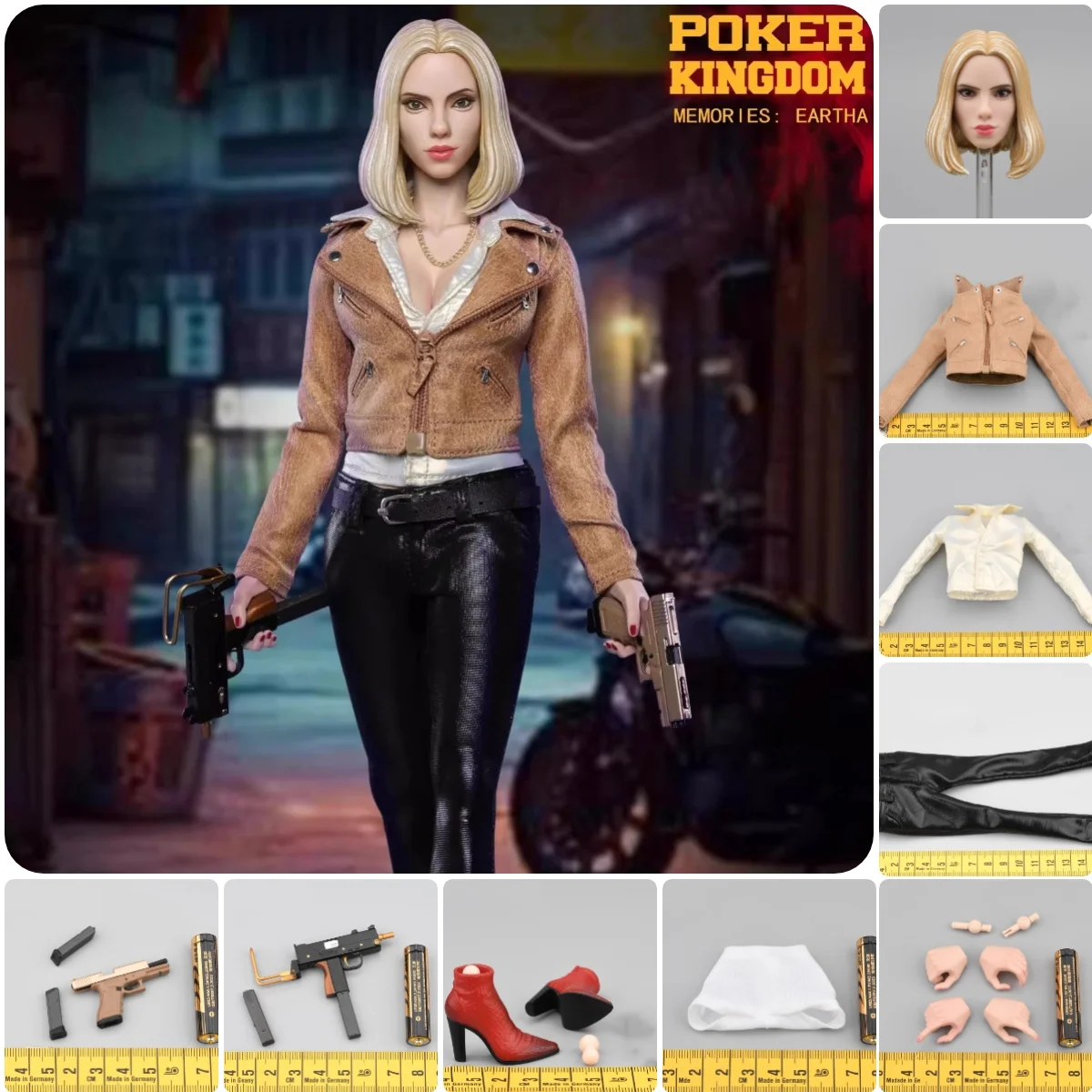 

For Sale 1/6th DAMTOYS GK004MX GK004MX-B Female Soldier Nurse Head Sculpt Carving Dress Coat Jacket Necklace For 12" Figure DIY