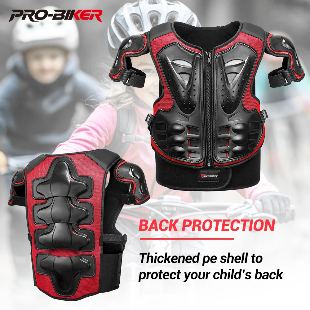 

Kids Motorcycle Armor Suit Dirt Bike Gear Chest Protector Motocross for Kids Chest Protective Gear with Elbow Knee Pads Guards