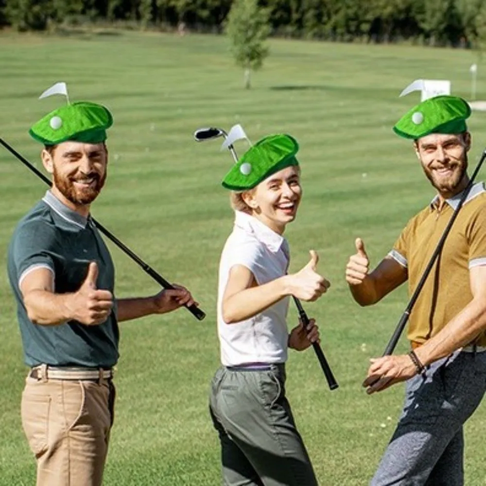 

Classical Style 30cm Golf Themed Hat Playful Green Golf Beret Unique Golfs Flag Golf Ball Decorations Hat Leisure Outings