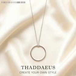 Necklace Large Circle Spring Fashion Charm Carrier Jewelry Europe 925 Sterling Silver Gift For Women Men