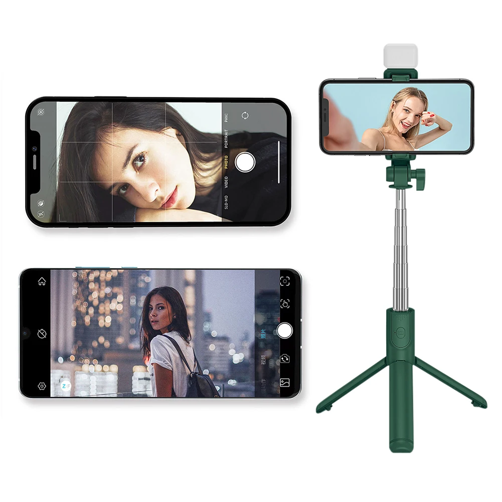 Wireless Bluetooth Selfie Sticks Foldable Mini Tripod Shutter Remote Control Mobile Phone Extendable Holder Aluminum Selfie Stck