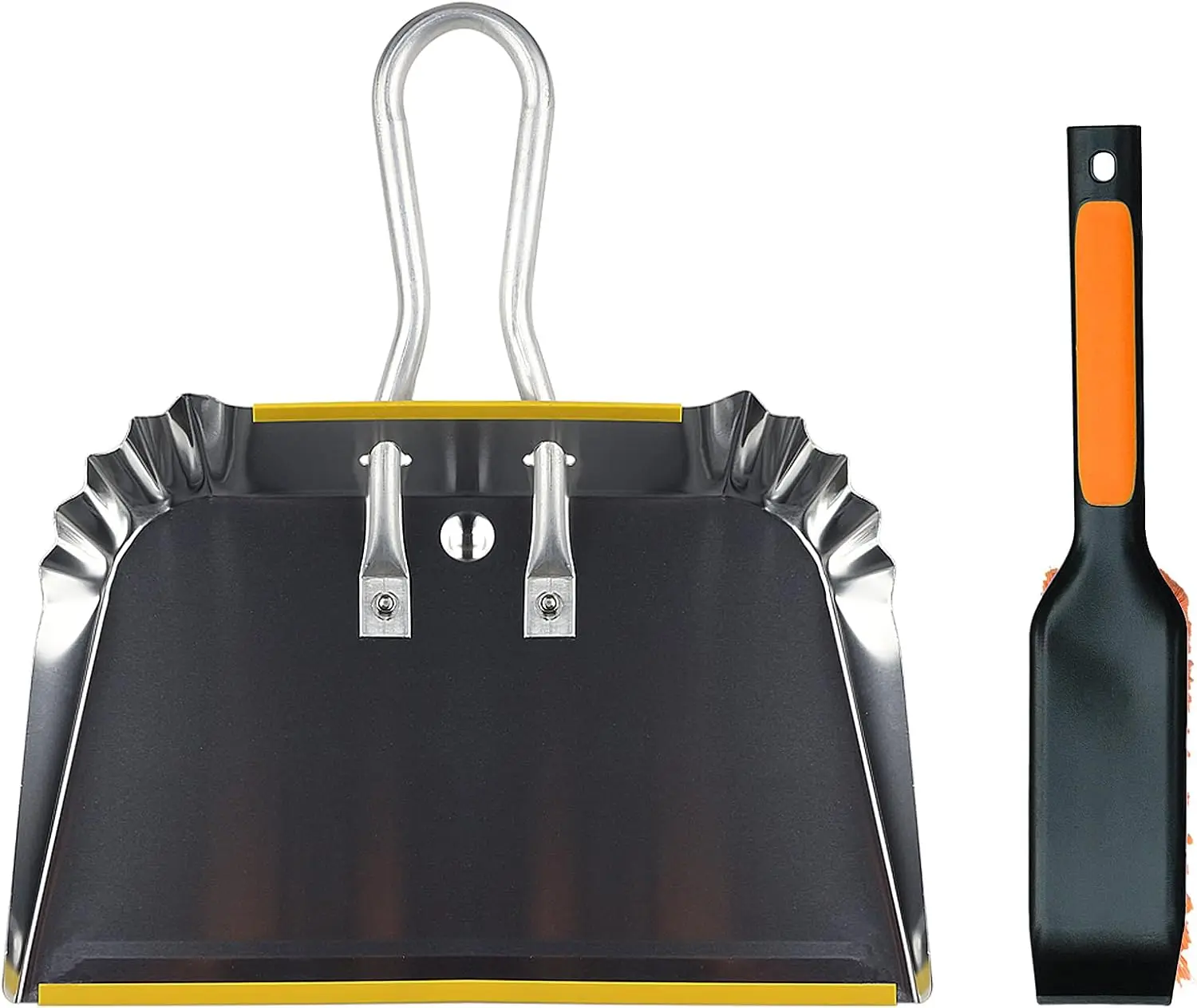 

Прочный металлический совок для мусора с набором щеток для уборки, 17-дюймовый, большой емкости для эффективной уборки