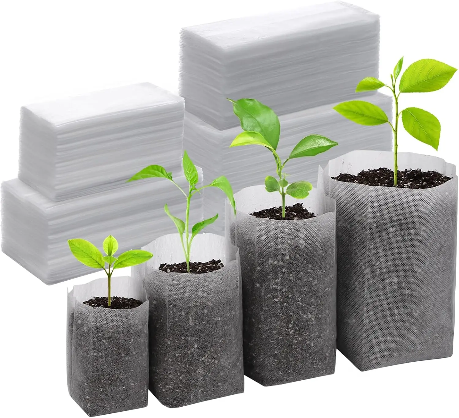 1000PCS Non-Woven Plants Grow Bags for Vegetables Fabric Seedling Pots Plants Pouch Flower Fruit Tree Garden Agricultural Supply