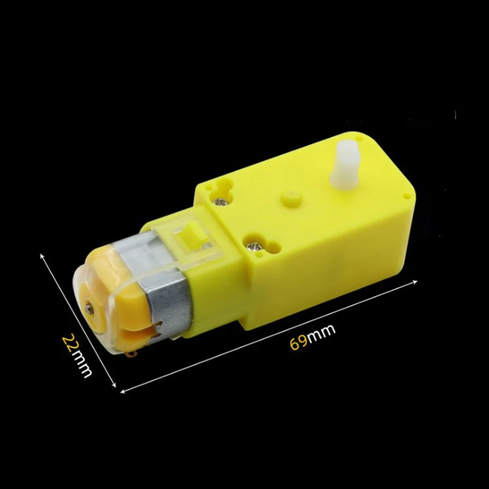 Электродвигатель постоянного тока с пластиковым колесиком для шин TT 3-6 в, двухвальный редукторный двигатель, магнитный двигатель коробки передач TT для смарт-автомобиля Arduino