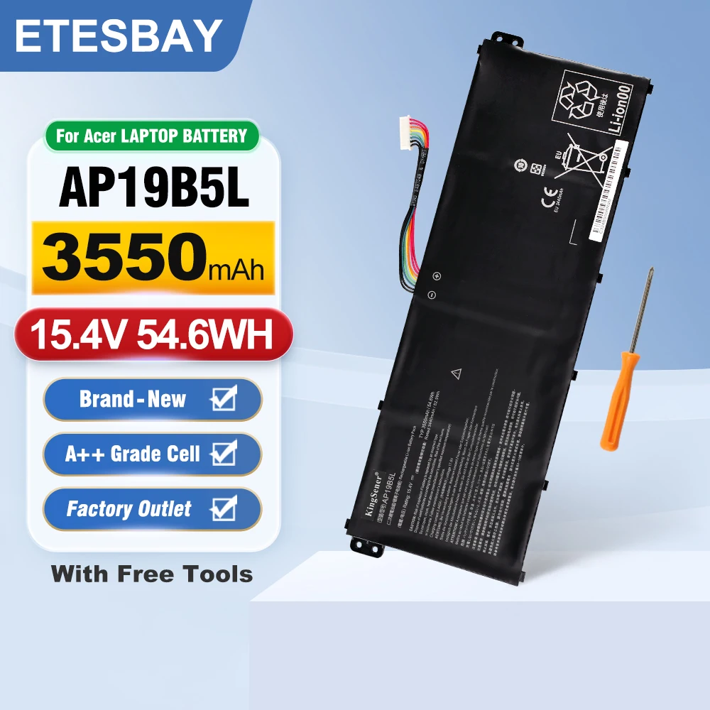 ETESBAY AP19B5L Laptop Battery for Acer Aspire V17 V15 Nitro VN7-593G VN7-793G VN7-793G-73YP VN7-793G-78E3 Series 3550mAh/54.6WH