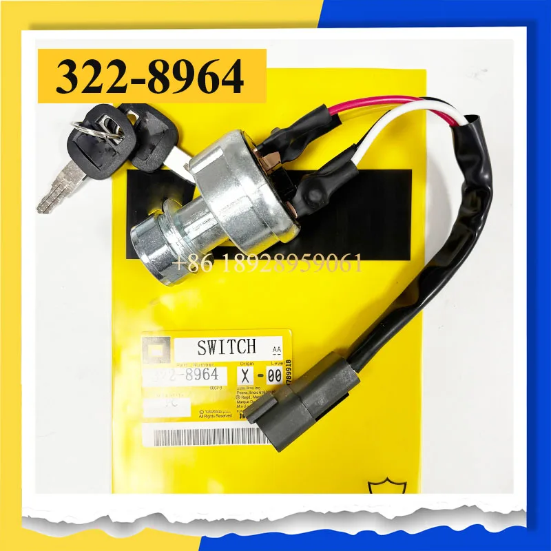 Ignition switch 322-8964 3228964 with keys for Excavator E325 E305D E303C E307E E308E