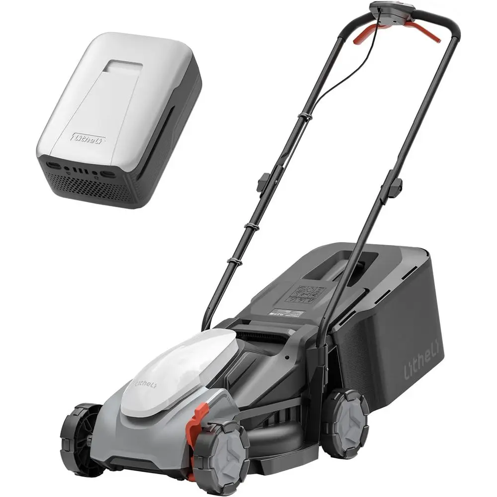 14 Inch attery Lawn Mower, Lightweight Push Mower with 5.0Ah attery, Easy-Start CordlGrass Cutter or Small Yards