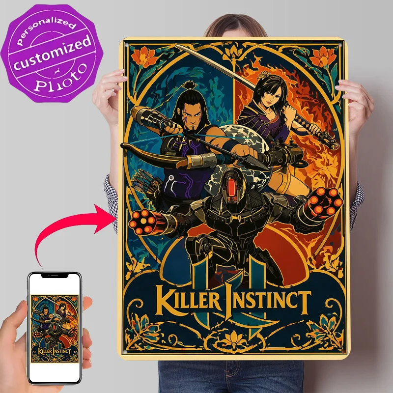 Killer Instinct 3D Texture Printed Poster Custom Vintage Metal Tin Plate Sign for Wall Art Desk Decor Room Article Decoration