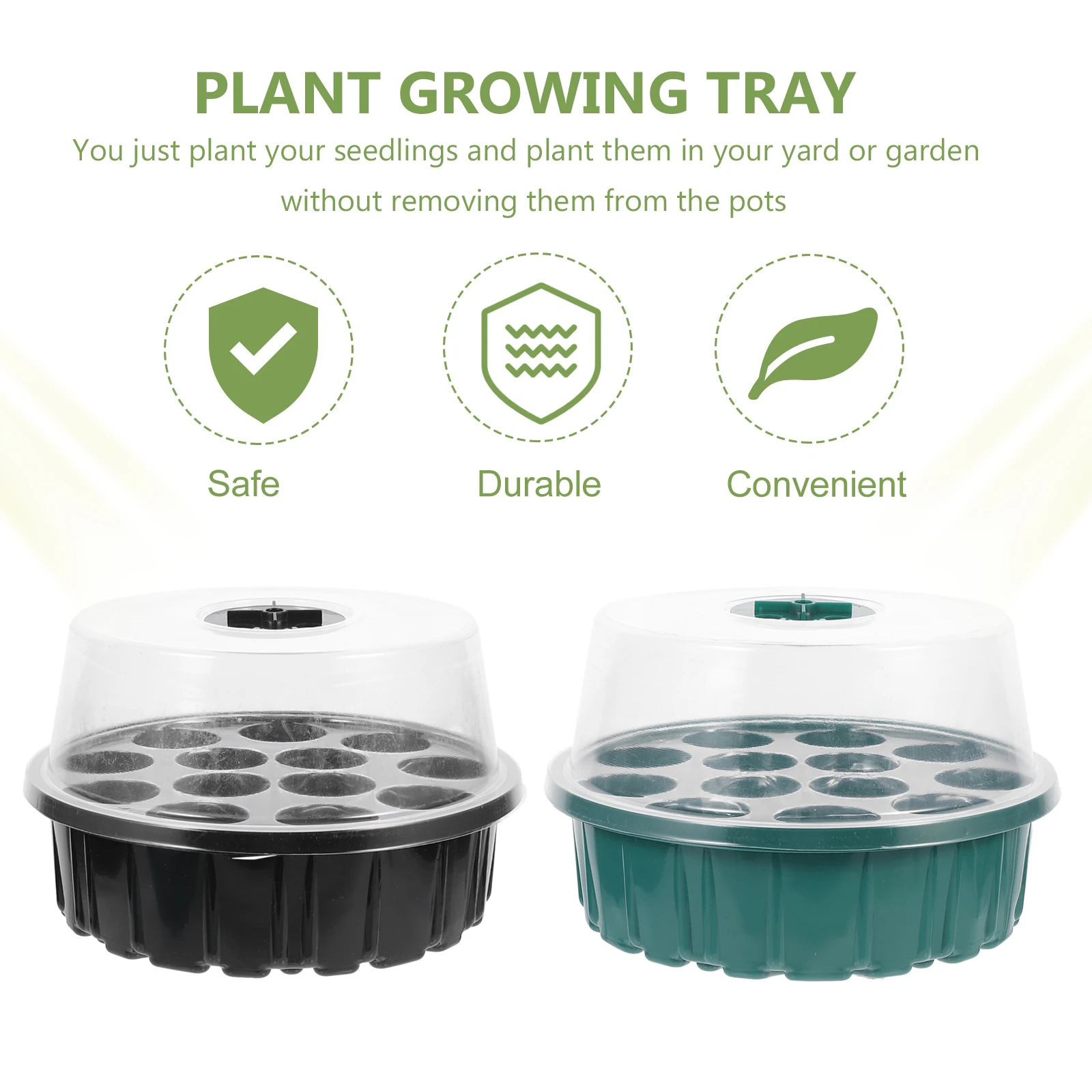 

2pcs 13 Germination Plant Growing Germination Tray Outdoor Plant Growing Trays Nursery Sowing Tray Seedling Trays