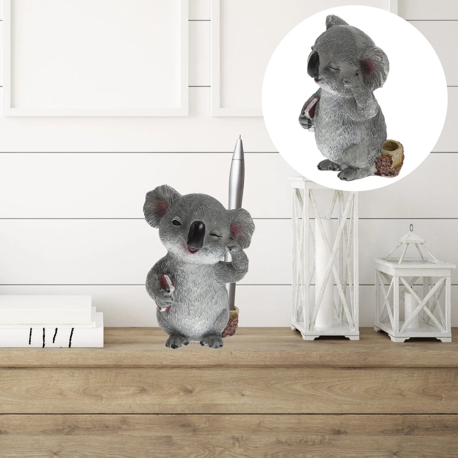 

Sturdy Resin Pen Holder Koala Shaped Compact Wear-Resistant Desk Organizer For Office Teachers Nurses Daily Use Stationery