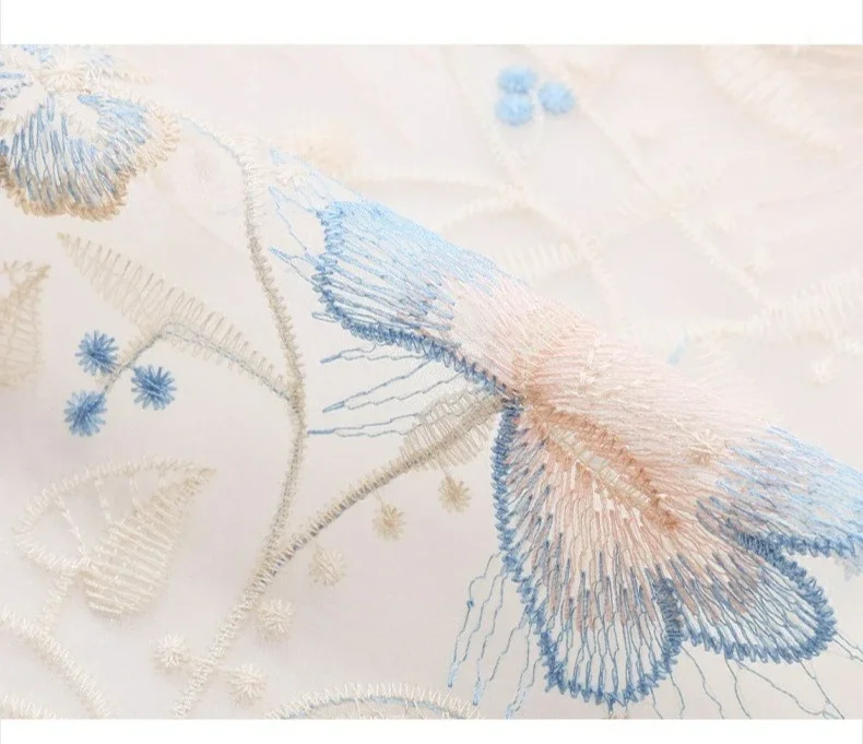 Tüll-Netzstoff mit Blumenstickerei für Kleider, Röcke, Spitzenstoff, Gaze, Bekleidungsstoff, handgefertigte DIY-Kleidung – Detail 6