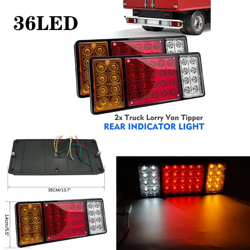 1Pair Waterproof Car 8 19 20 26 36 46 LED Tail Light Rear Lamps 12V Pair Boat Trailer Rear Parts For Trailer Truck Car lighting