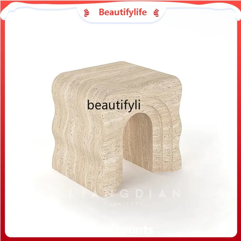 

Asmt59Легкий роскошный высококачественный квадратный креативный дизайнерский приставной столик для дивана с натуральным травертиновым краем