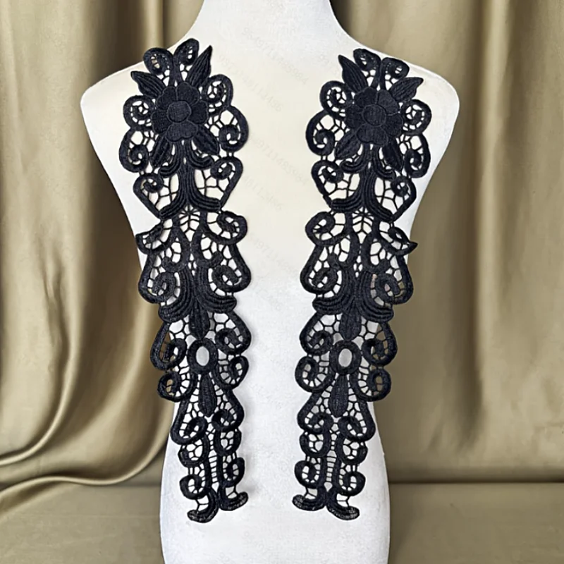 A pair of exquisite embroidered fabric accessories for DIY projects