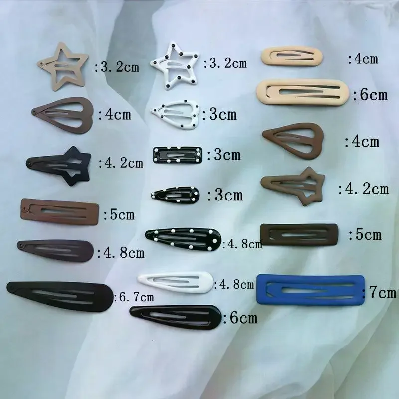 10Pcs Matte Metal Hair Clips Mixed Cute Shapes Neutral Tones For Daily Use Women Girls Hair Accessories
