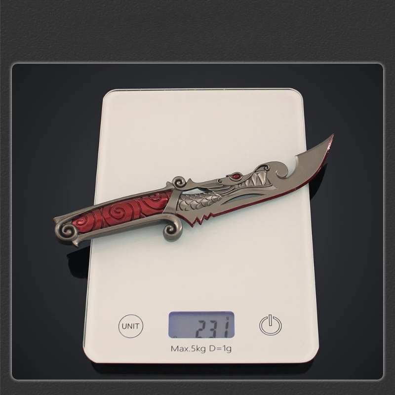 Nowy 22cm Valorant Gadżet do Gry Broń Metalowy Model Ostrza Smoka i Rekwizyty Dekoracja na Biurko Ozdoby Prezent Urodzinowy Zabawka