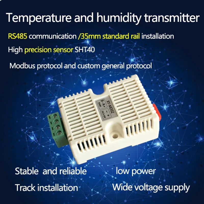 XY-MD02 Temperature And Humidity Transmitter Detection Sensor Module Modbus SHT40 Temperature Sensor RS485 Signal Analog