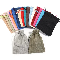 5pcs/lot Mix Color Linen Bag Drawstring Gift Bag Jewelry Crafts Storage Bag Fashion Jewelry Organizer Gift Bag Jewelry Pouches