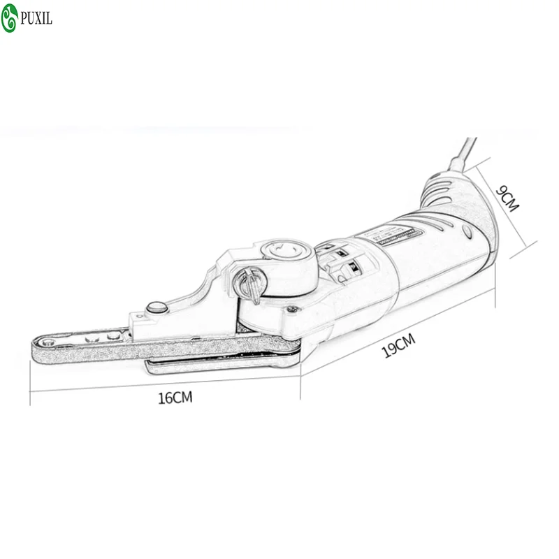260W Handheld Mini Electric Belt Sander Machine 6 Speeds Electric Sanding Polishing Machine Tools With 3Pcs Abrasive Belts 220V