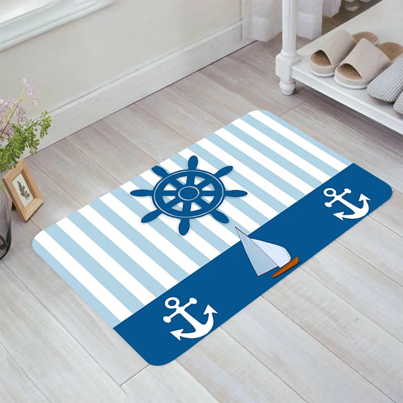 Boat Anchor Floor Mat Rugs Balcony Living Room Carpet Entrance of House Carpets Home Kitchen Rug Foot Doormat Door Mats Bathroom