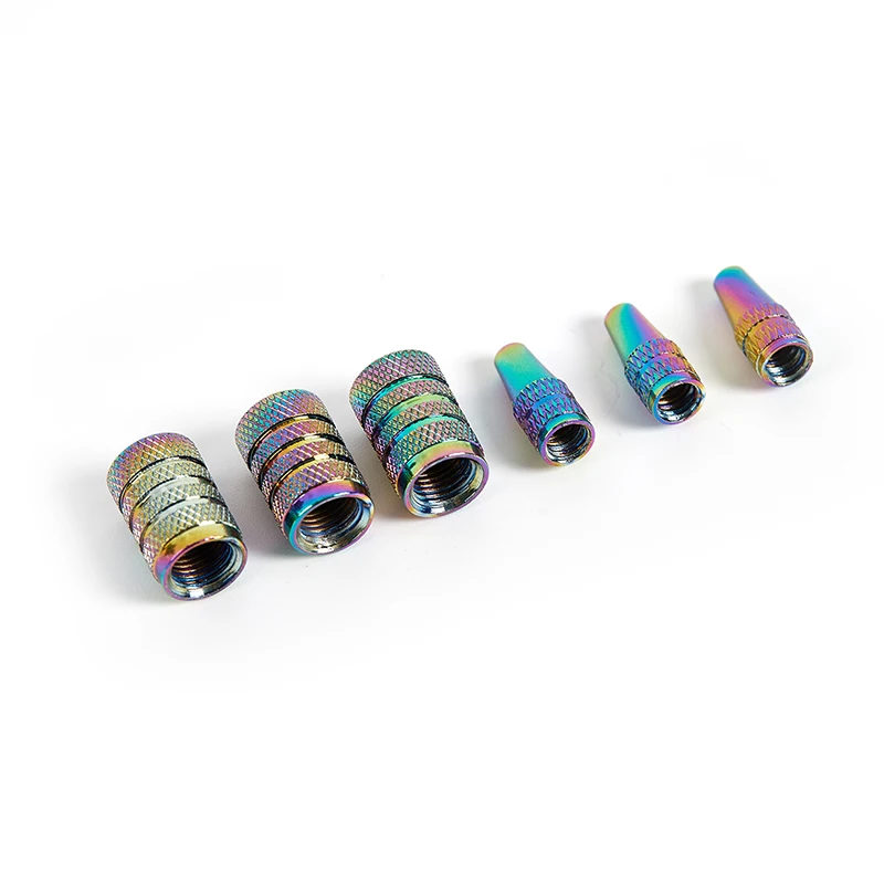 

2pcs Rainbow Color Bike Valve Cap Aluminium Pressure Bicycle Valve Caps Dust Cover MTB Wheel Rim Tyre Stem Air Valve Caps