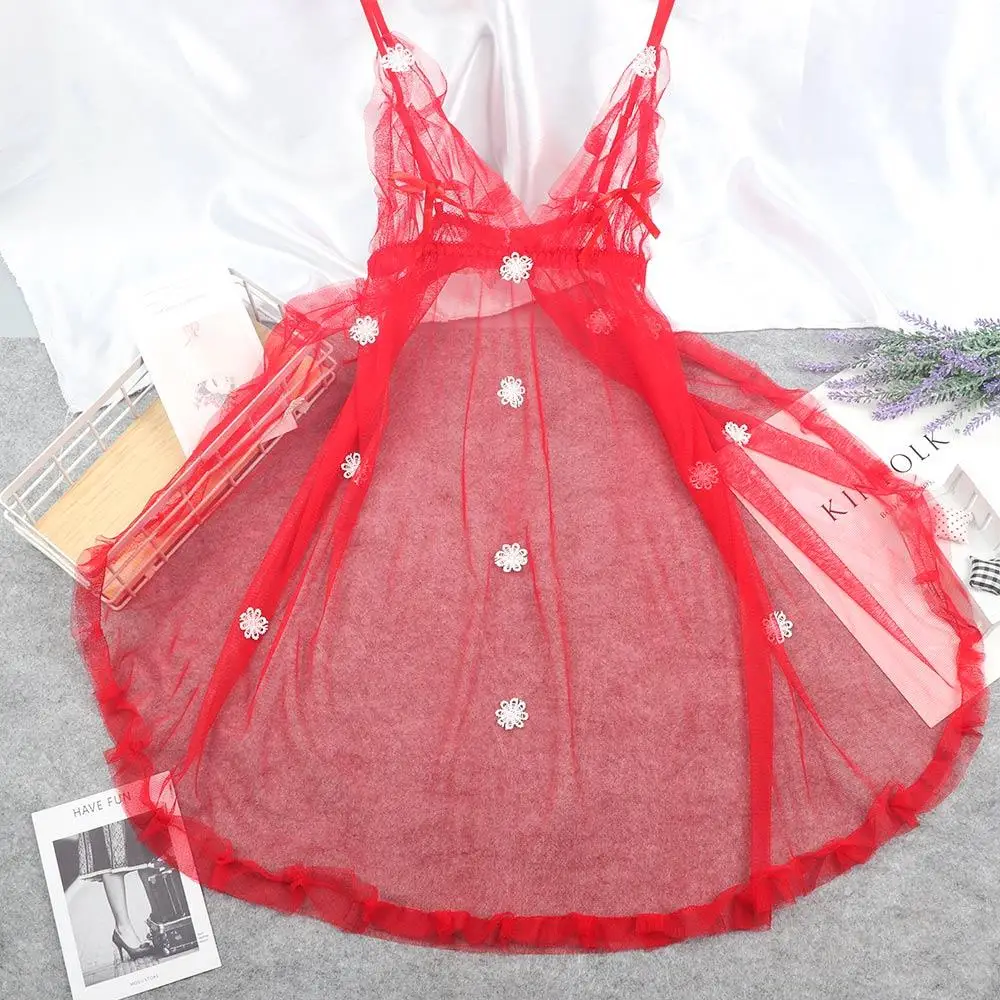 

New Style Sexy Low Cup Design Underwear Lace Lingerie Thong G-String Nightgown Braces Skirt Sleeveless Skirt Nightwear