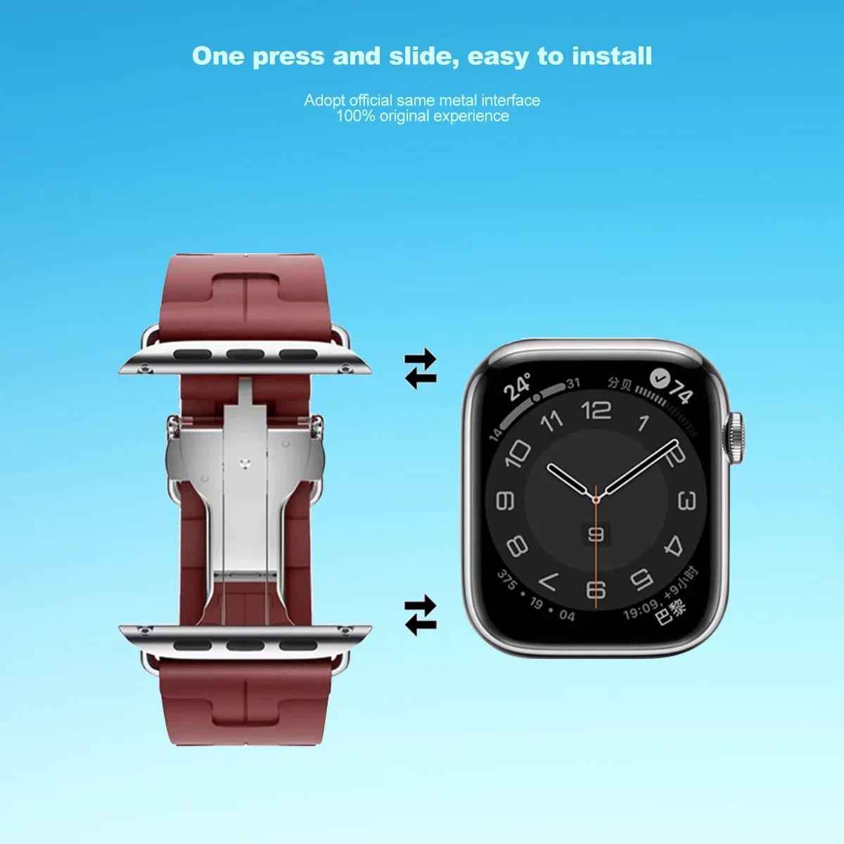 سوار سيليكون لساعة أبل باند 42/44/45/49 سوار معصم رياضي لساعة Iwatch 9/8/7/6/5/4/3/SE Ultra 2