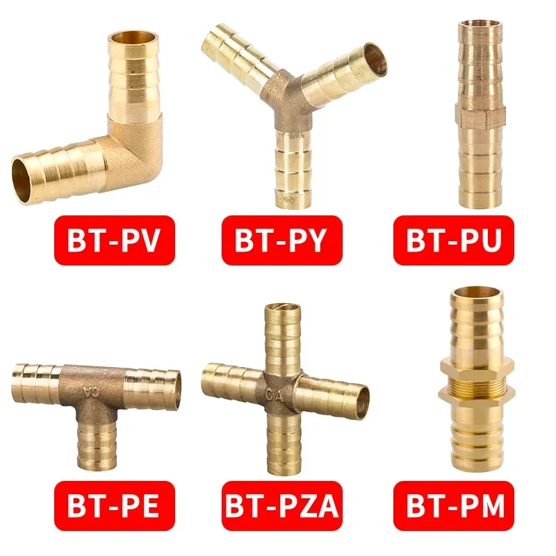 

Type Brass 4mm 6mm 8mm 10mm 12mm Splicer Pipe Fitting Hose Barb Copper Barbed Connector Joint Coupler Adapter