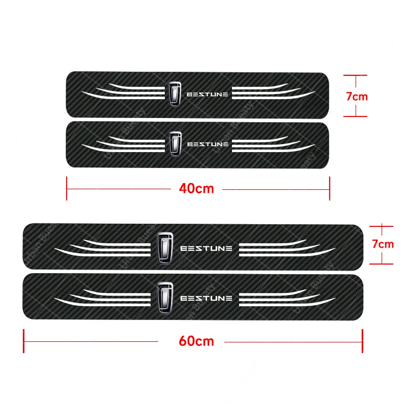 Scuff Plate Carbon Fiber leather Car Door Threshold Pedal Stickers For FAW Bestune B90 B70 B50 B30 T99 T77 Pro T33 X80 X40 E01