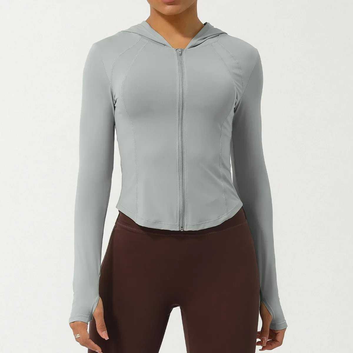 Long Sleeve Outdoor Running Yoga Shirt Anti-UV Sun Protection Lightweight Gym Sweatshirt Breathable Fitness Jacket Sportswear