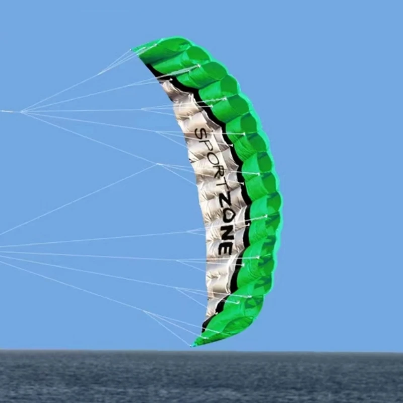 Gratis Verzending 2.5M Grote Dual Line Stunt Sport Zachte Vlieger Met Control Bar Kitesurfen Buiten Speelgoed Vliegen Professionele Vliegers Plezier