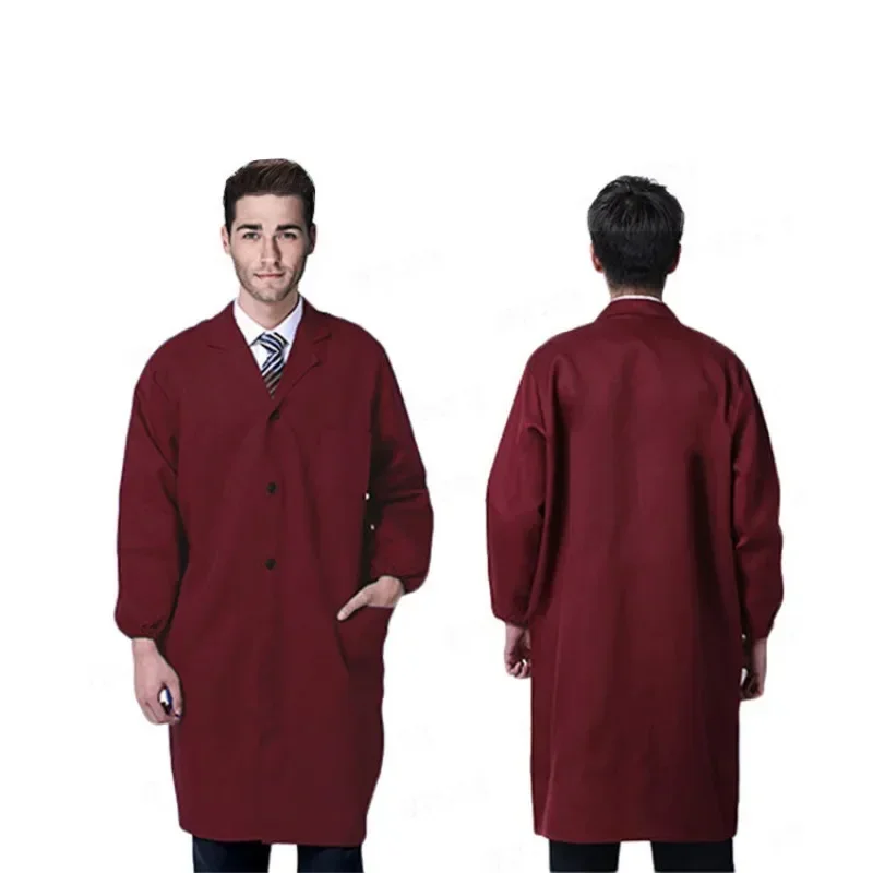 Men's Long-sleeved Labor Protection Overalls,One-piece Handling Workshop Dustproof Labor Protection Work Clothes Blue Work Coat