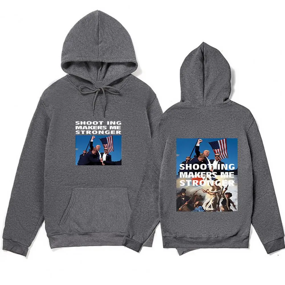 Trump Hoodie with Bag Pocket Trump Survives Shot Unisex Hoodie with Pockets Long Sleeve Drawstring for Election for Trump