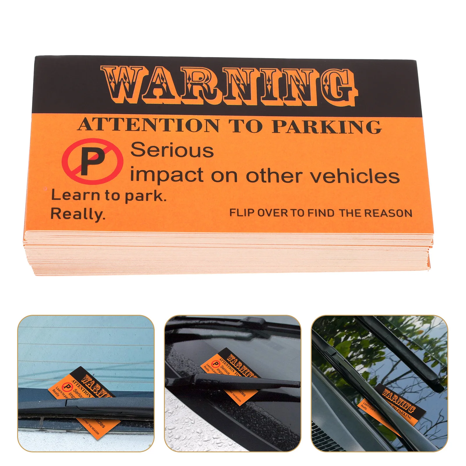 

100pcs Parking Business Cards Compact Paper Warning Notice For Shopping Mall Garage Yard No Parking Violation Reminder