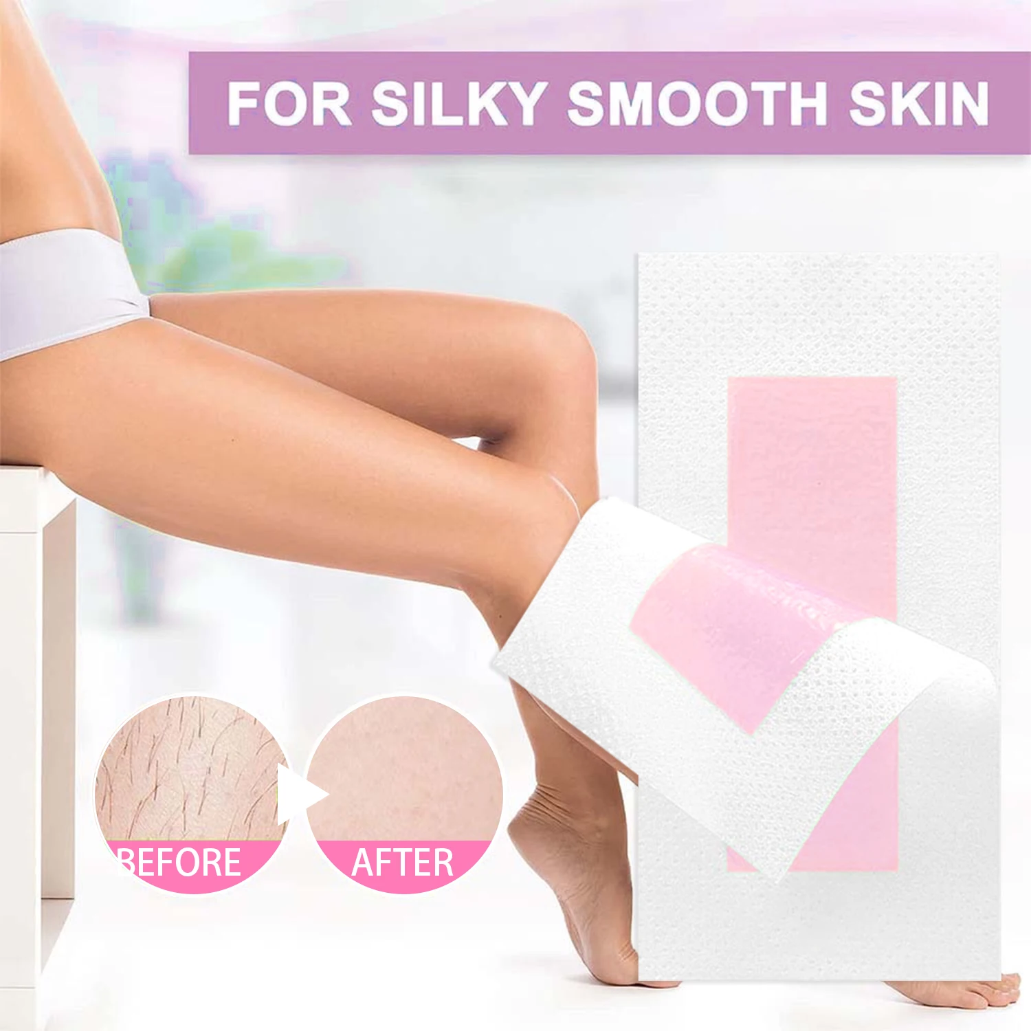 15pcs Underarm Hair Removal Wax Paper Safe and Gentle Face Leg Lip Eyebrow Hair Remove Strips for Women and Man Summer Beauty