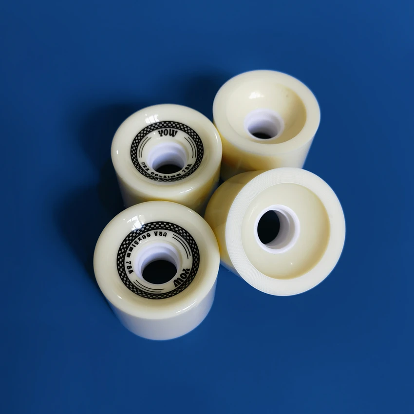 land surf skateboard wheels 69mm 66mm 78A, 66mm 80A, 90% rebound black white color pu longboard wheel snake design