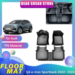 Car Floor Mat for Audi Q4 e-tron 2022~2024 2023 Tray Part Foot TPE Waterproof Inner Liner Carpet Pad Custom Cover Rug Accessorie