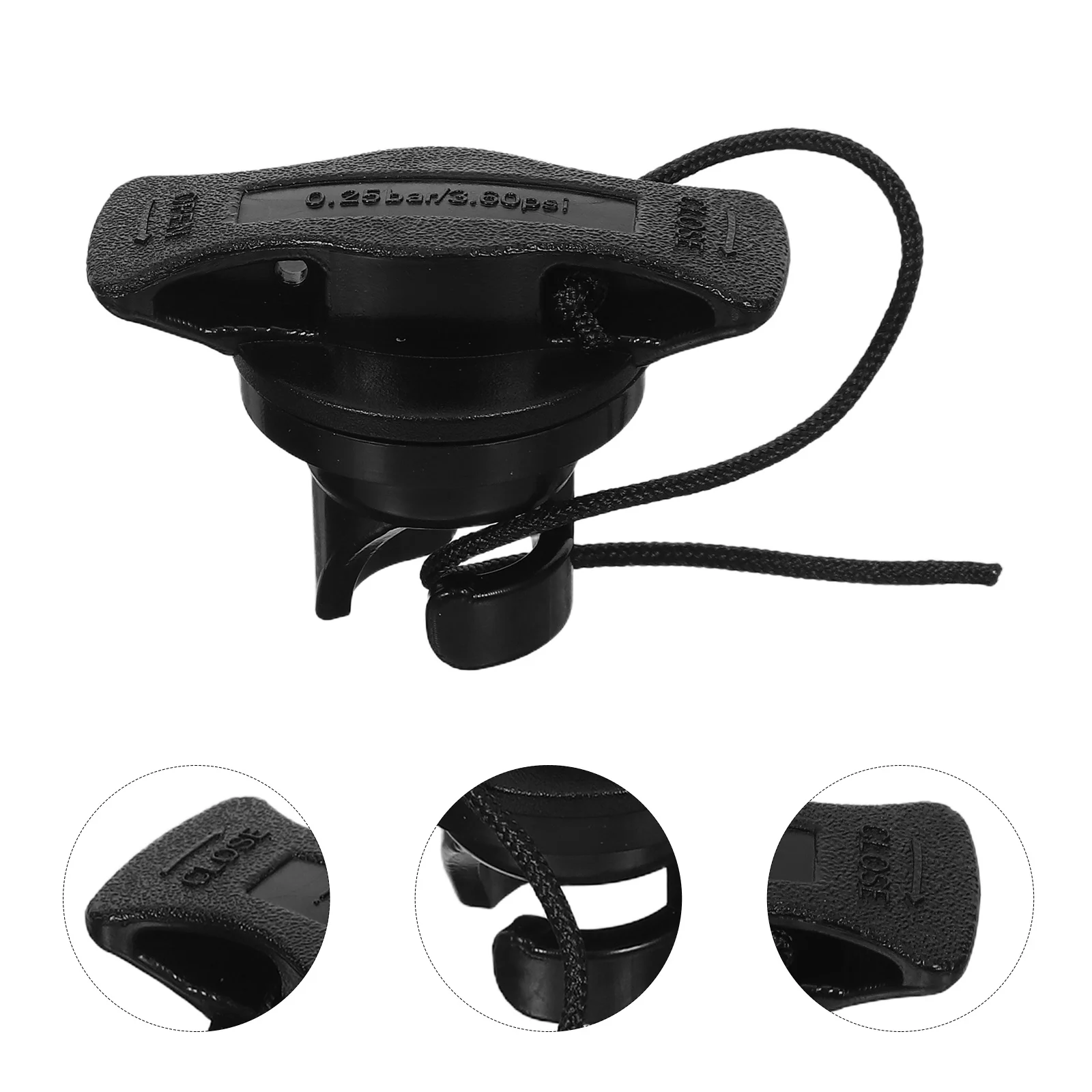 

2Pcs Black Double Seal Kayak Air Valve Adapter for Inflatable Boat Canoe Dinghy Paddle Board Efficient Inflation Deflation Valve