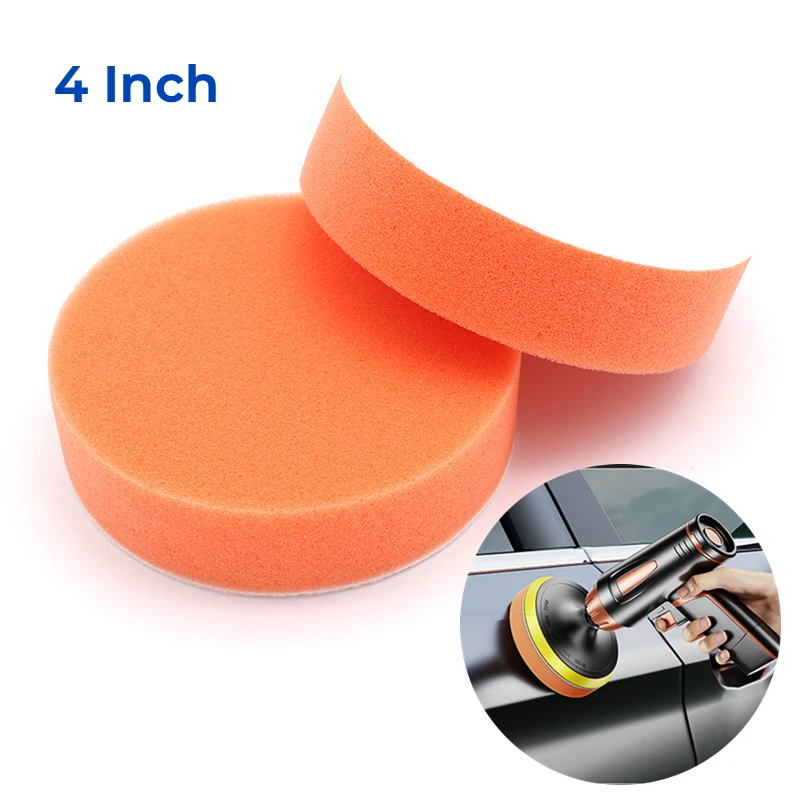 

4 Inch 100mm Car Polishing Sponges Pads Waxing Buffing Pad Flat Buffer Pads For Polisher Drill Adapter Wheel Clean Accessories
