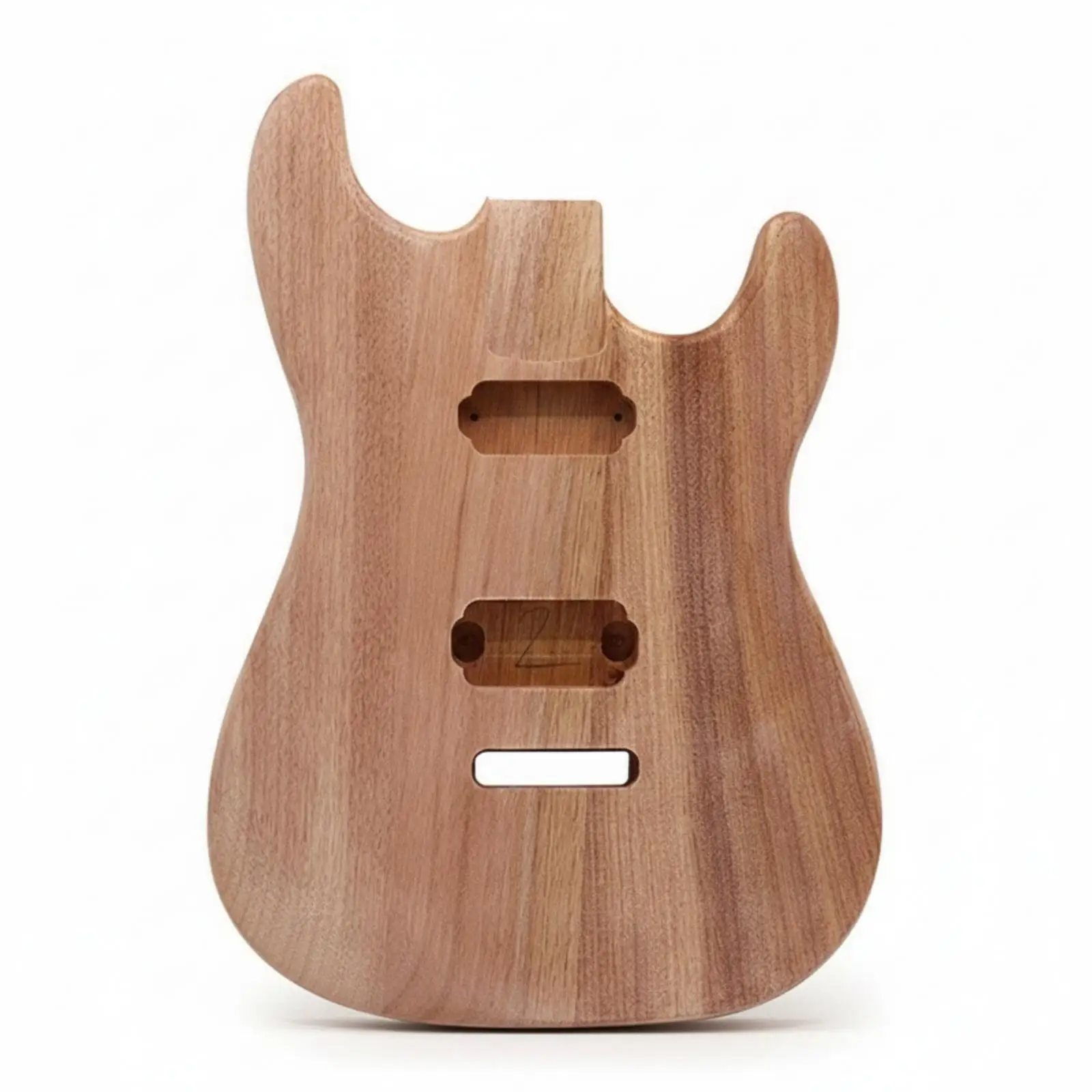 Electric Stringed Device Unfinished ST Guitar Body Okoume Wood Matte Curved Style Pre Routed Hardware and Electronics for DIY