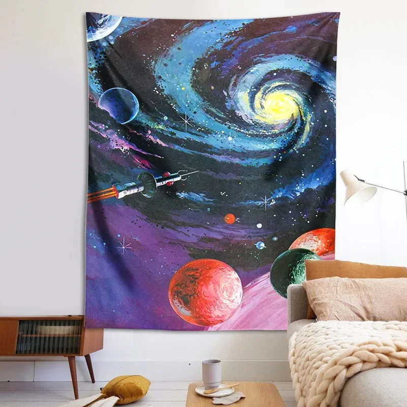 Galaxy Universe Space Tapestry Wall Hanging Psychedelic Planet Stars Trippy Tapestries Boho Room Decor Home Decoration Wall