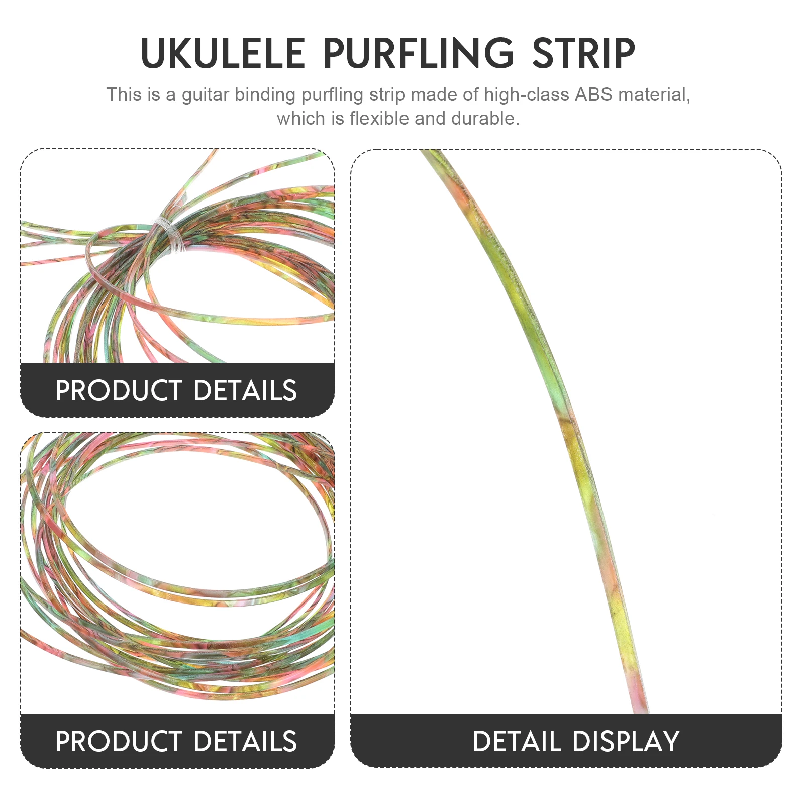 

4pcs Guitar Binding Purfling Strip High-Class Abs Flexible Decorative Edge Guard For Guitar Ukulele Waterproof