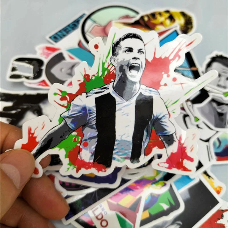 Sports Football Star Popular Character C Ronaldo Poster Self-adhesive Art Waterproof Sticker Coffee House Bar Room Wall Stickers