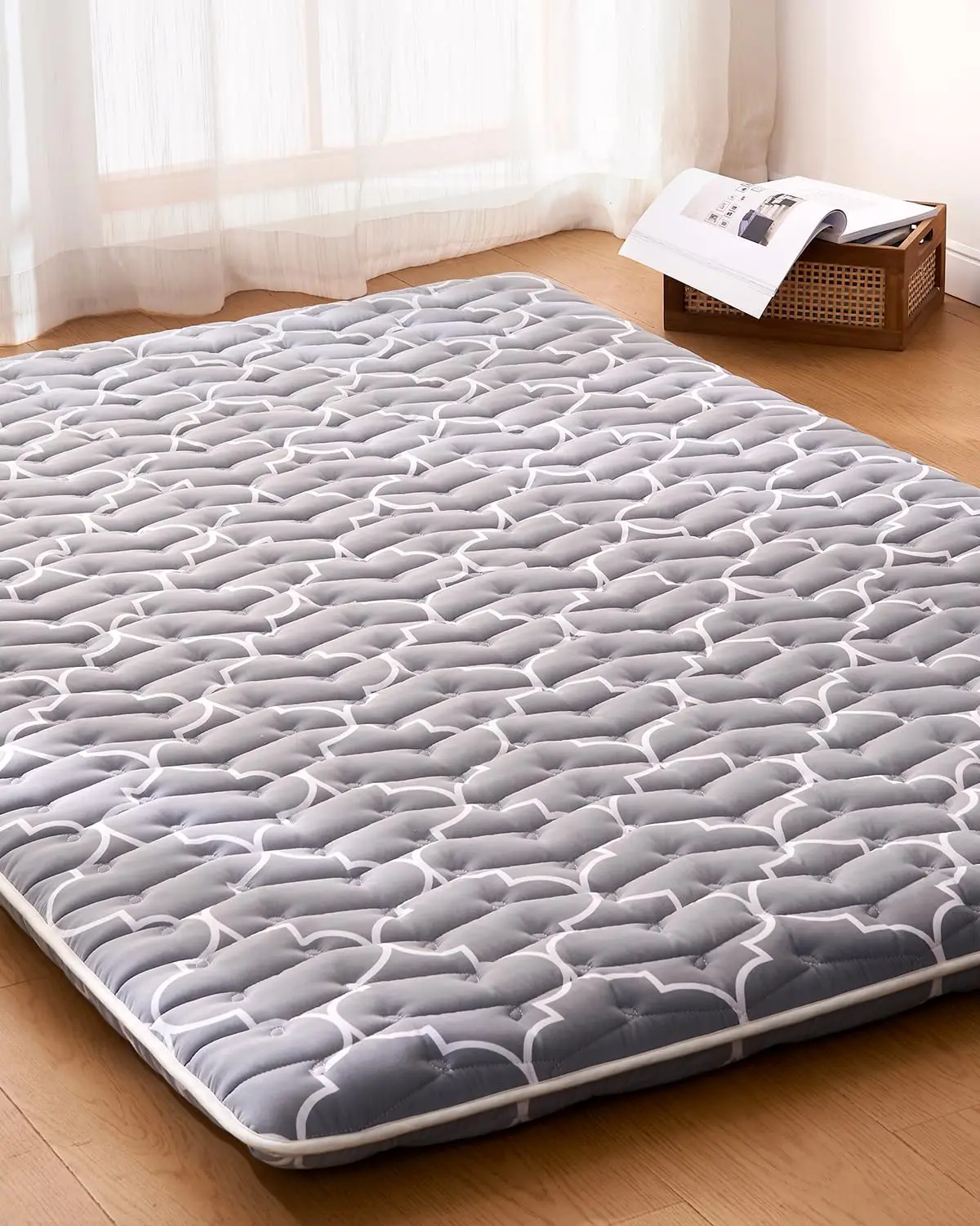 

6th Generation Japanese Floor Futon Mattress - Extra-Thick 9-Layer Modern Futon with 100% High-Density Foam, Portable Floor Matt
