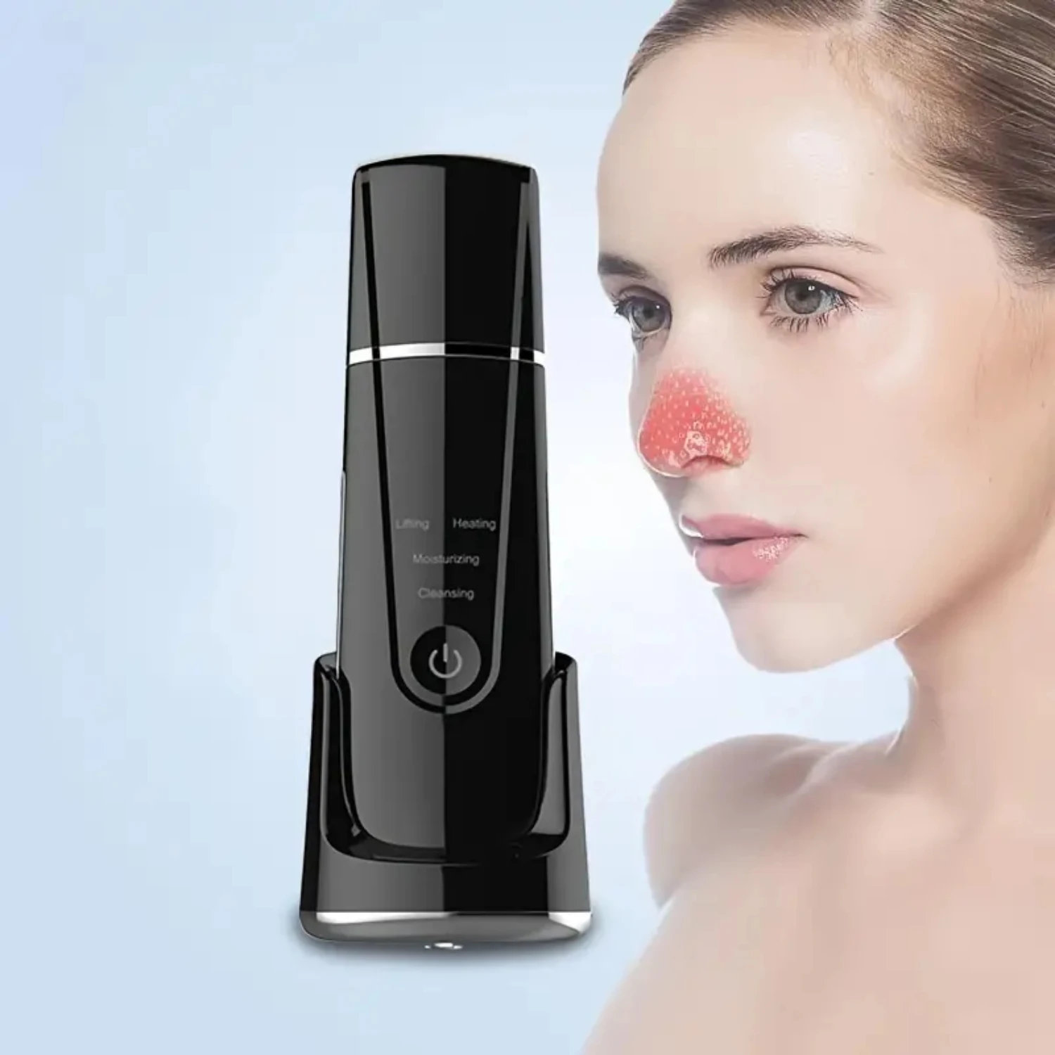 Scrubber portatile per la pelle del viso - Potente strumento di bellezza per la pulizia profonda, la rimozione dei punti neri e il lifting del viso - Compatto e