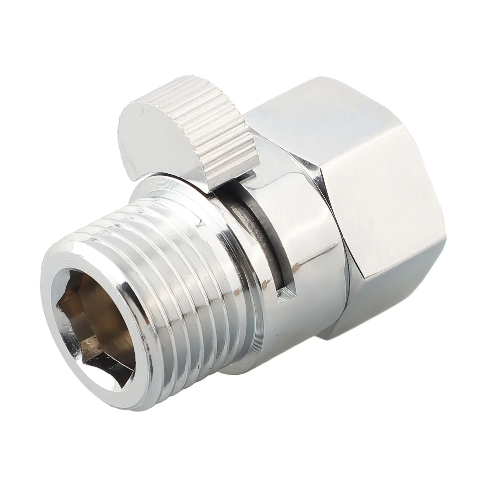 

New Practical Shower On Off Valve Easy Operation G 1/2\" Standard Connector Sliver Smooth 40mm Anti-Leak Design