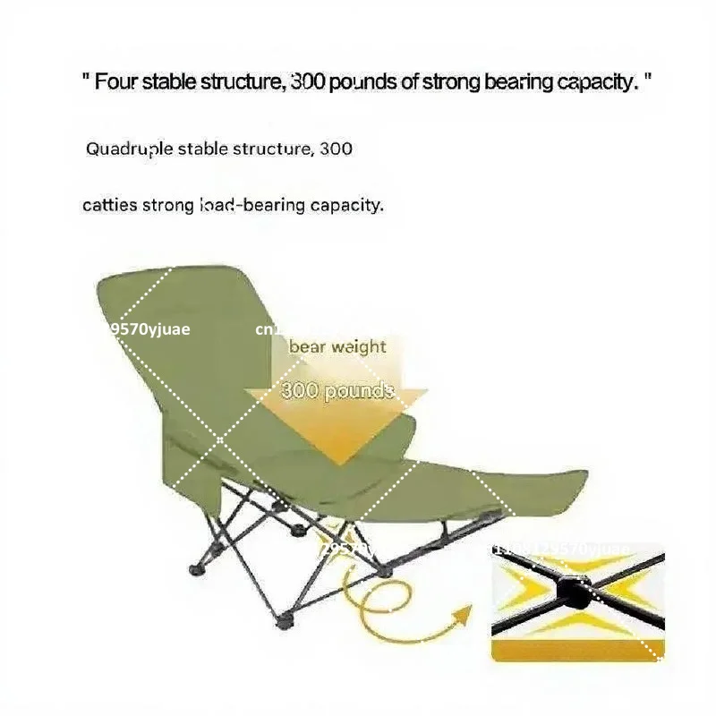 Outdoor Portable Folding Reclining Chair for Camping Office Lunch Break Moon Lounger