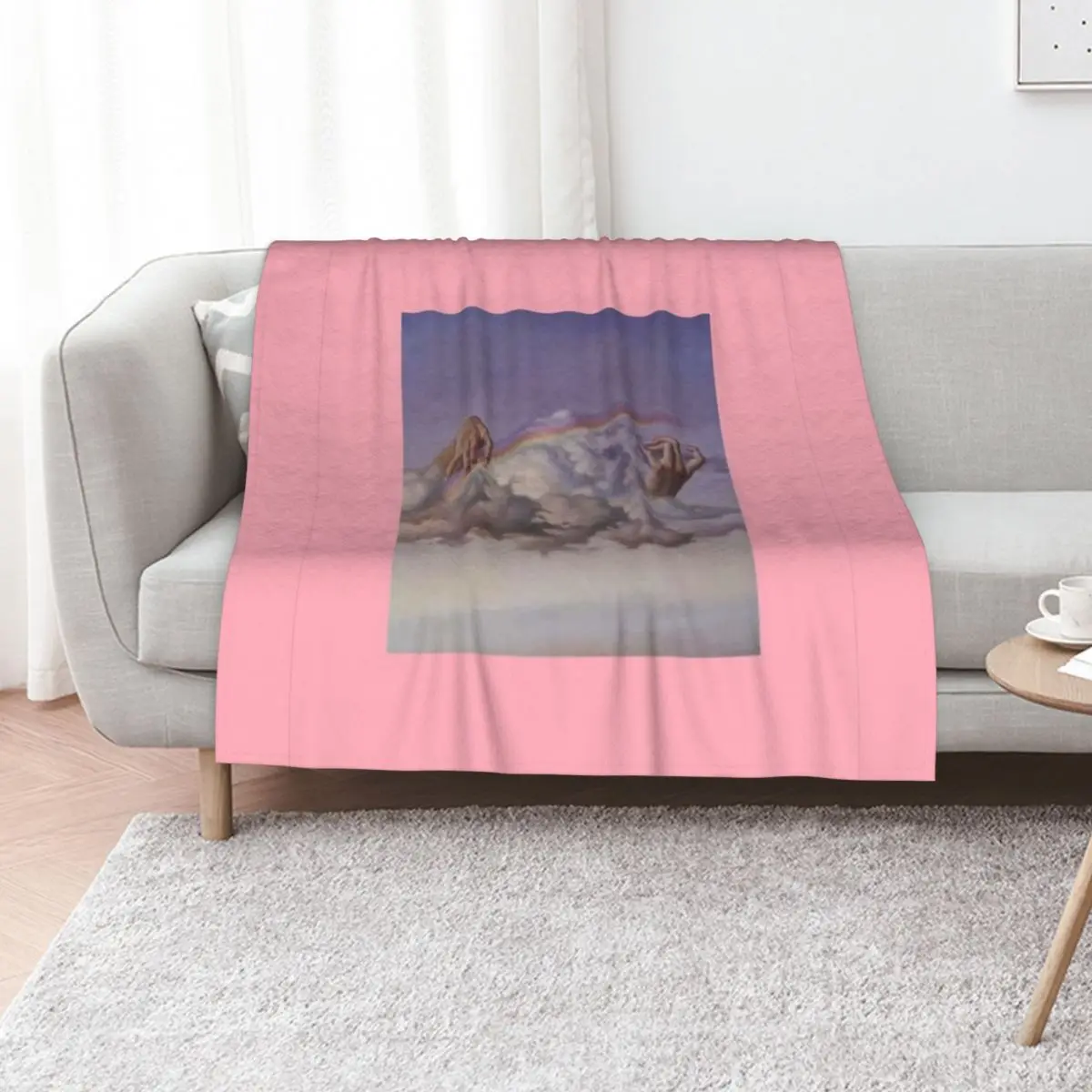 Vintage Hands Holding A Rainbow Throw Blanket Softest Shaggy Decorative Sofas Sleeping Bag Decoratives Single Blankets